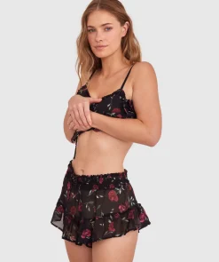 Elain Short - Print Floral/Black