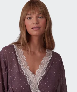 Elspeth Short Wrap - Print Spot/Grey