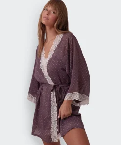 Elspeth Short Wrap - Print Spot/Grey