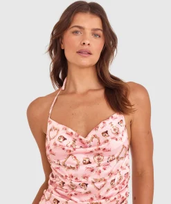 Enchanted A Purr-Fect Promise Cowl Neck Halter Cami-Multi Colour / Print