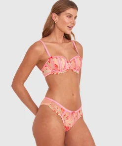 Enchanted Bernadette Balconette Bra - Light Pink/Multicolour