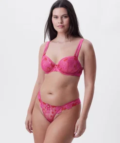 Enchanted Botanika High Leg G String - Hot Pink