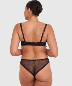 Enchanted Desdemona High Leg Brazilian Knicker - Black