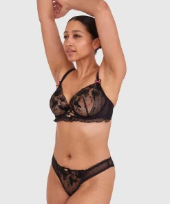 Enchanted Desdemona High Leg Brazilian Knicker - Black