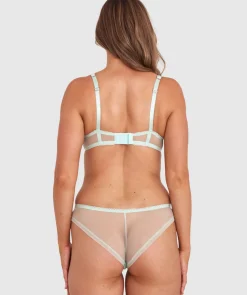 Enchanted Featherington High Leg Brazilian Knicker - Mint Green/Multicolour