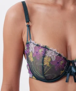 Enchanted Idle Bloom Balconette Bra - Dark Green