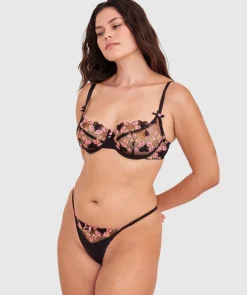 Enchanted Late Night Lovers High Leg String-Black / Multi