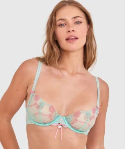 Enchanted Love Knot Bra - Aqua/Pink