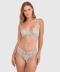 Enchanted Love Knot Bra - Aqua/Pink