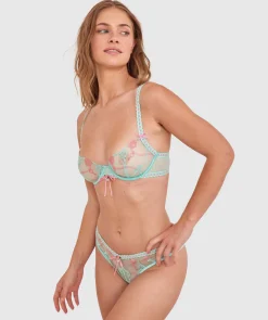 Enchanted Love Knot Bra - Aqua/Pink