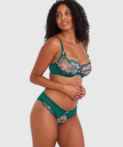 Enchanted Margaux High Leg Brazilian Knicker - Dark Green