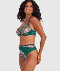 Enchanted Margaux High Waist G String - Dark Green/ Multicolour