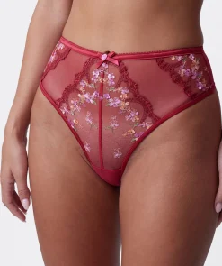 Enchanted Margaux High Waist G String - Dark Red