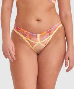 Enchanted Mi Amor High Leg Brazilian Knicker - Yellow/ Multicolour