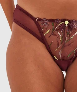 Enchanted Morena High Leg Brazilian Knicker - Berry
