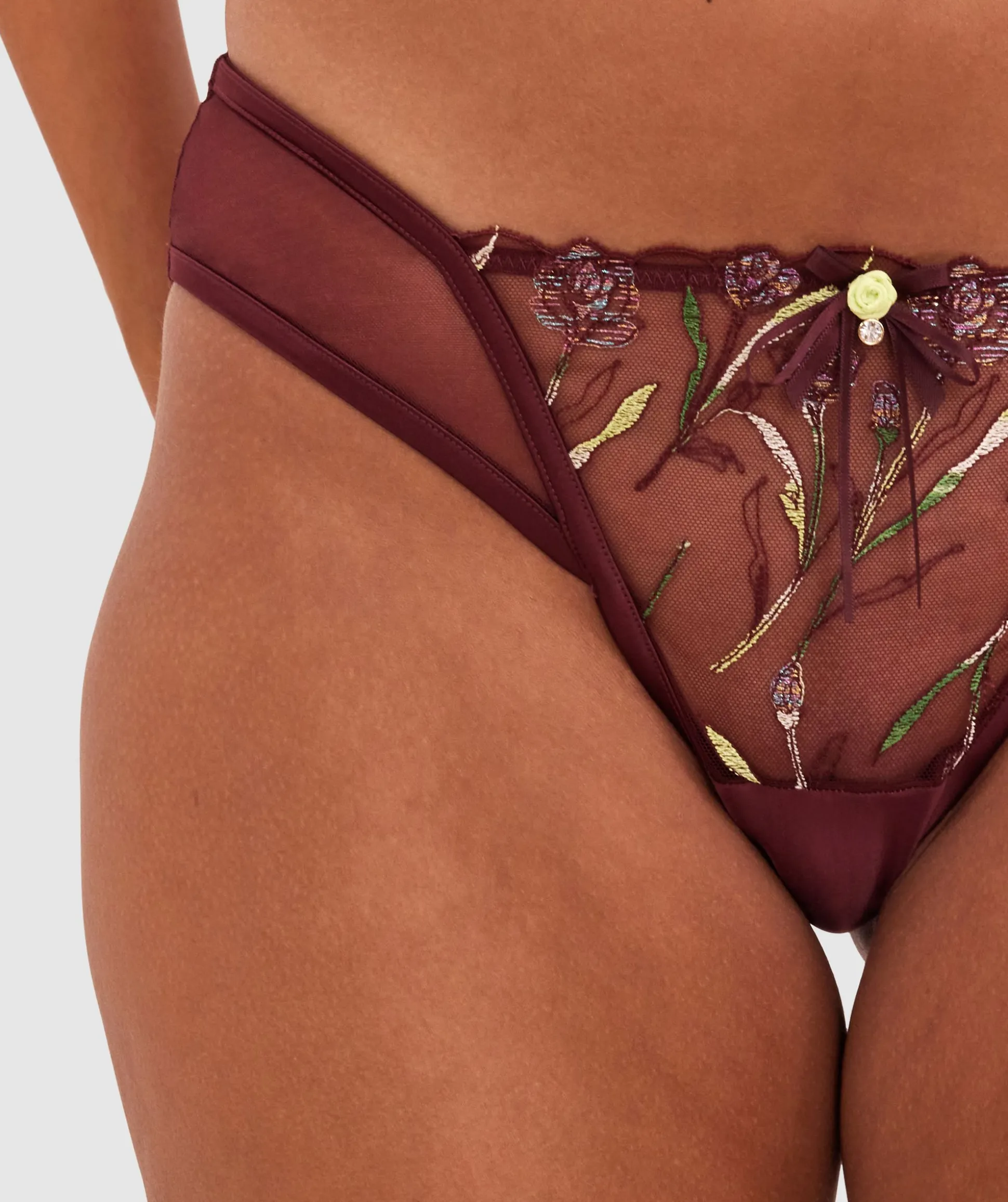 Enchanted Morena High Leg Brazilian Knicker - Berry