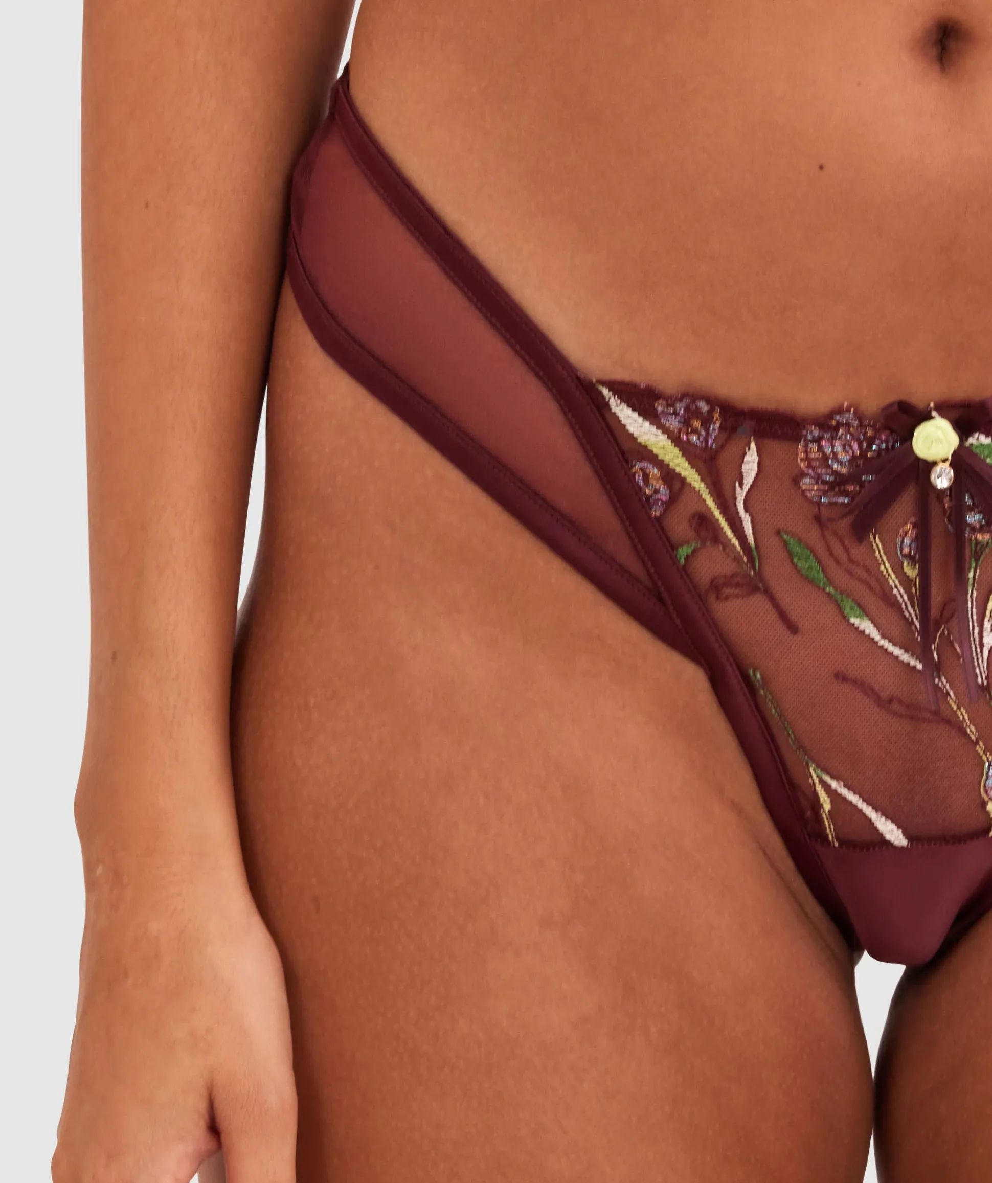 Enchanted Morena High Leg String - Berry