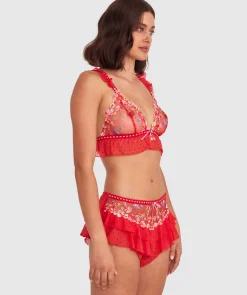 Enchanted She's So Lucky Bralette - Red/Multicolour