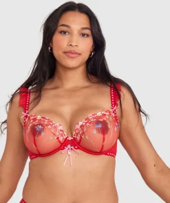 Enchanted She's So Lucky Bra - Red/Multicolour