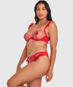 Enchanted She's So Lucky Bra - Red/Multicolour