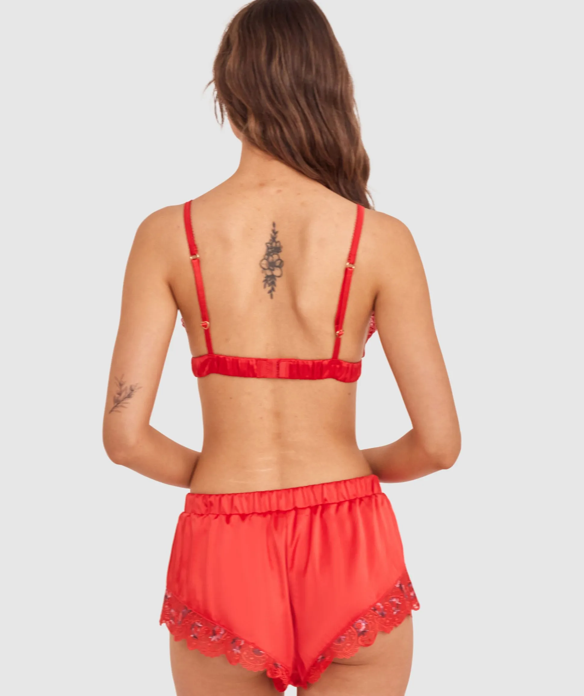 Enchanted Summertime Serenade Bralette-Light Red / Multi