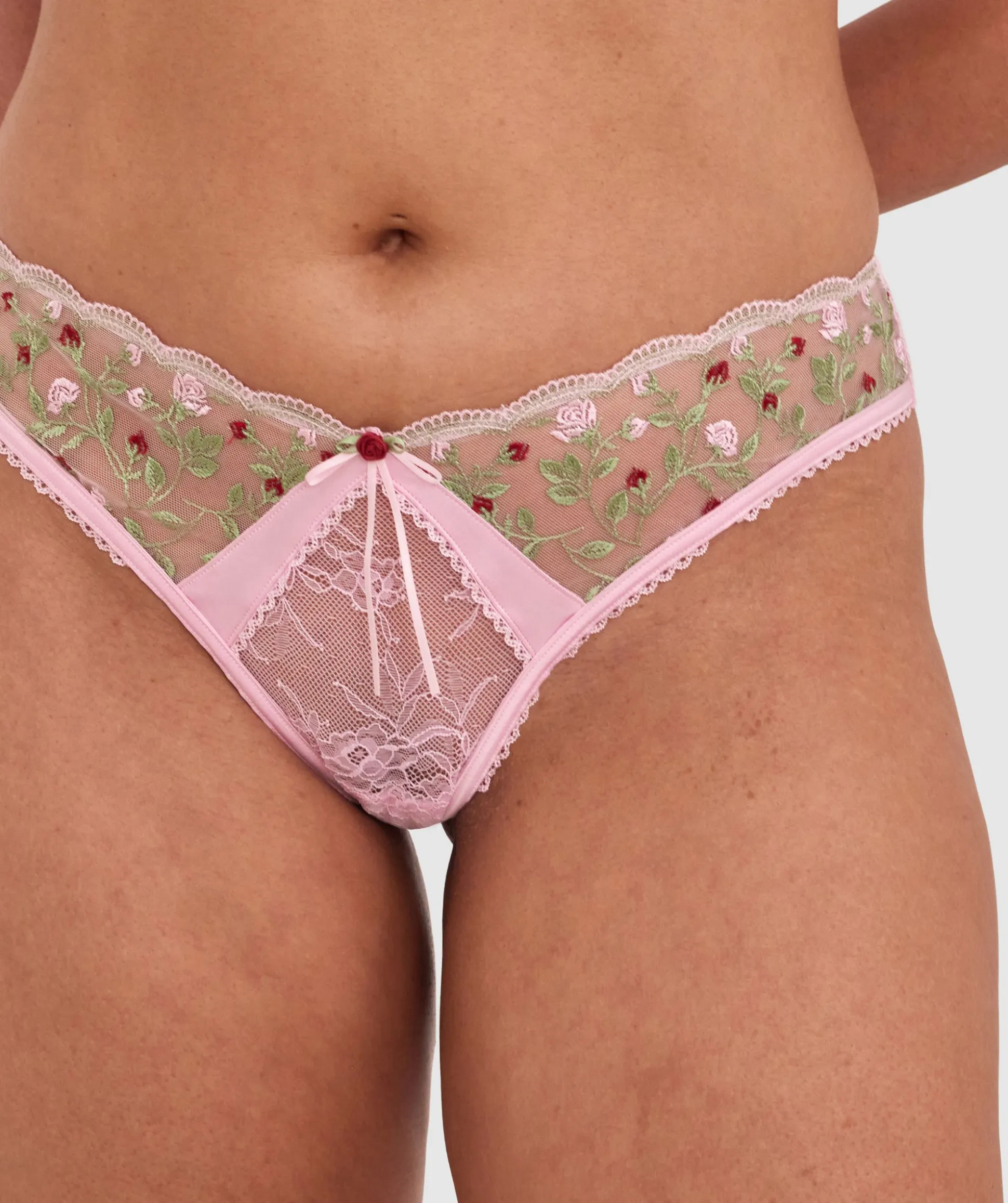 Enchanted Willow High Leg Brazilian Knicker - Pink
