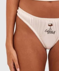 Espresso High Leg G String - Cream