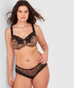 Faith Brazilian Knicker - Print Animal/Black