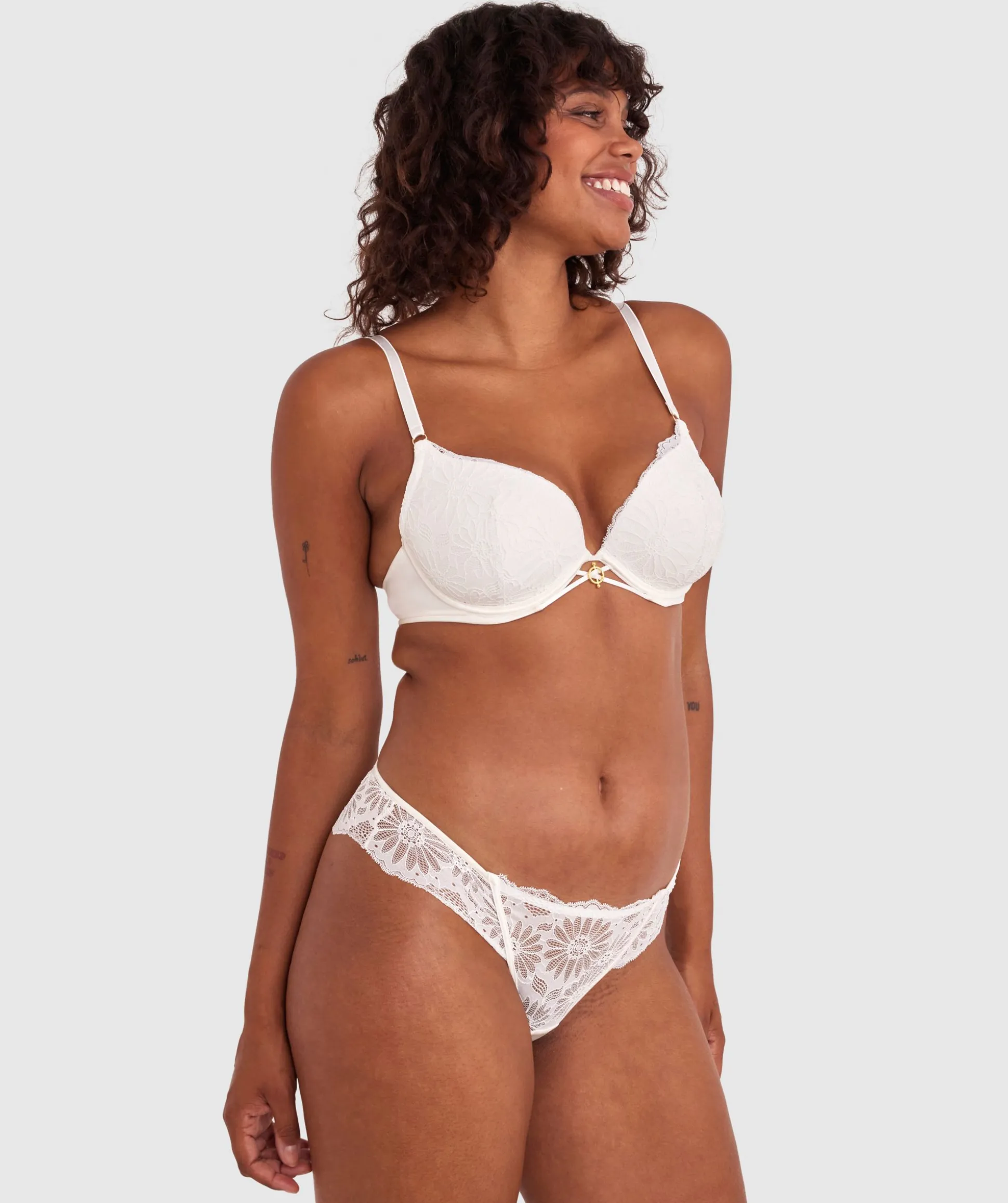 Floriane Brazilian Knicker - Ivory