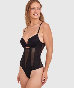Imogen Push Up Bodysuit - Black