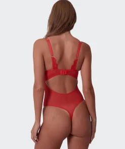 Imogen Push Up Bodysuit - Light Red