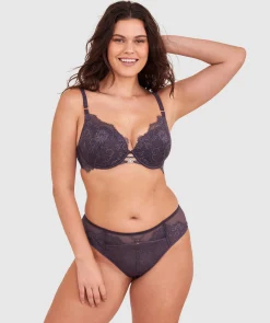 Ingrid High Waist Brazilian Knicker - Dark Grey