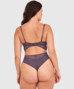 Ingrid Push Up Bodysuit - Dark Grey