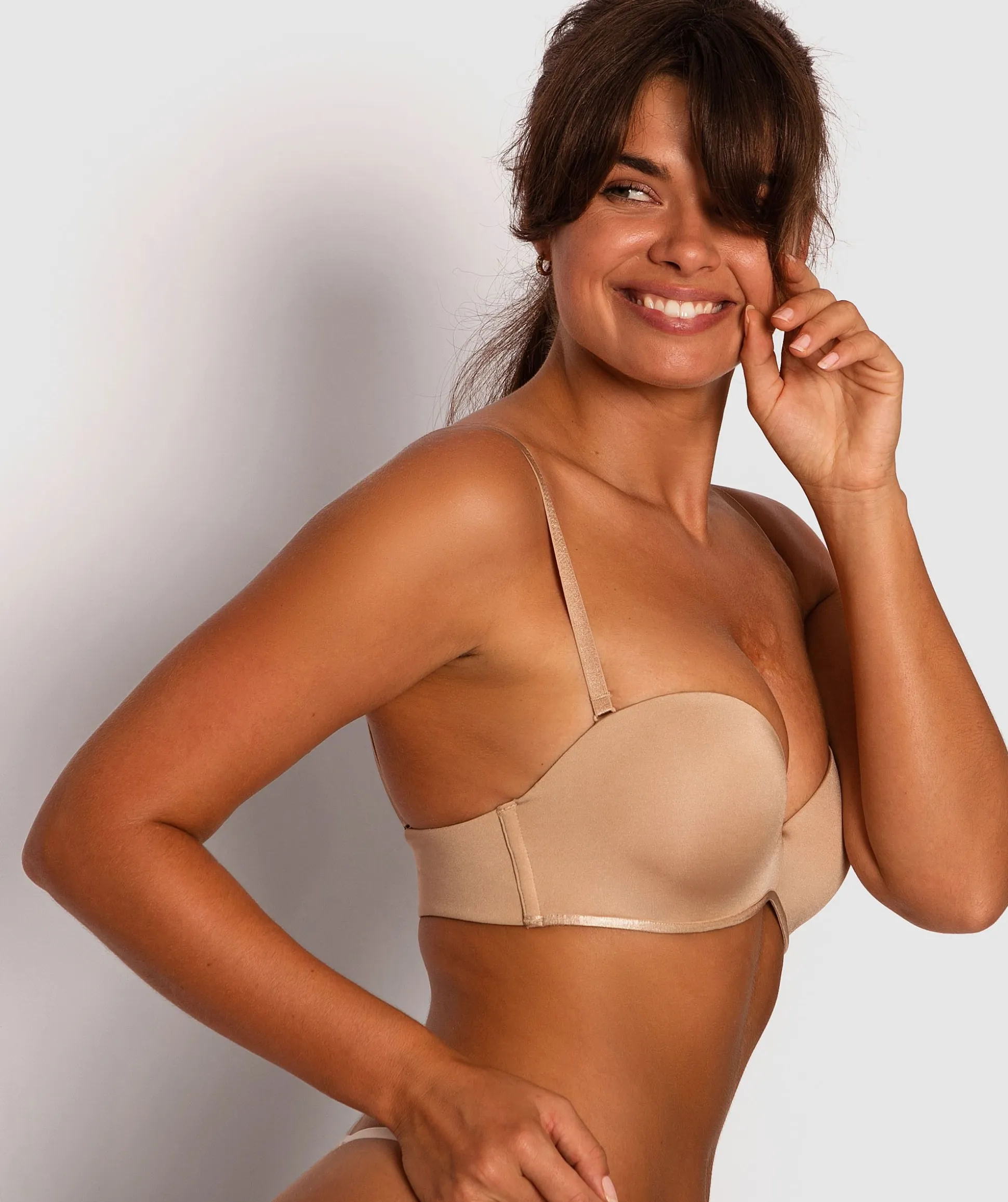 Inner Essence Devilish Push Up Strapless Bra - Nude