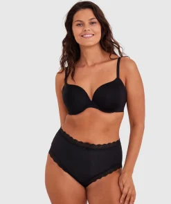 Inner Essence Full Cup Plunge Bra - Black