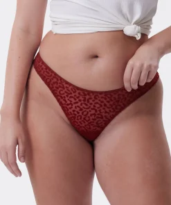 Jada High Leg G String - Dark Red