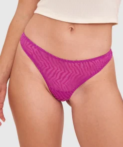 Kitty High Leg G String-Purple