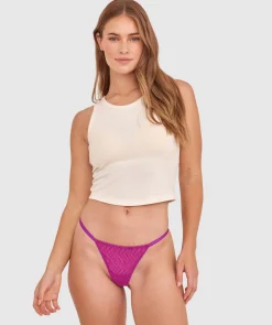 Kitty High Leg String-Purple