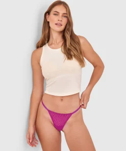 Kitty High Leg String-Purple