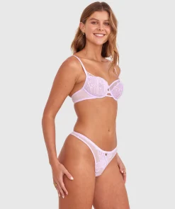 Leora High Leg G String - Lilac