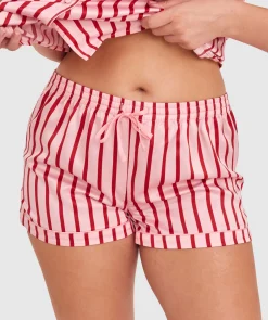 Liquid Satin Short-Print Stripe