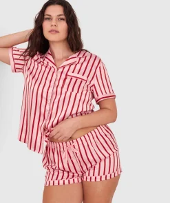 Liquid Satin Short-Print Stripe
