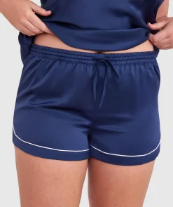 Liquid Satin Shorts - Navy