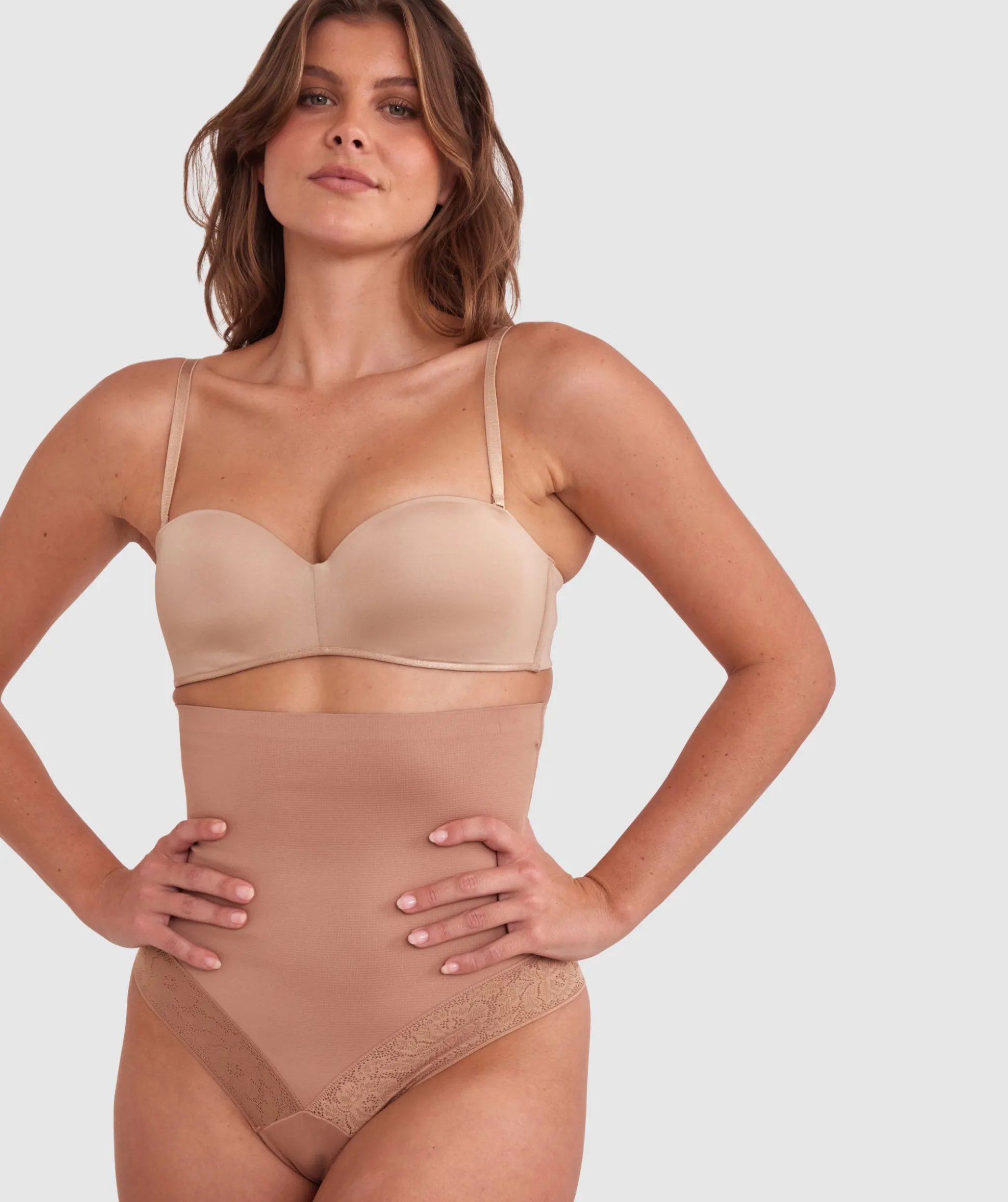 Luxe Solutions Control High Waisted V String - Nude 3