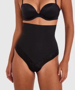 Luxe Solutions Control High Waisted V String - Black