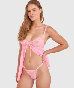 Maisie High Leg String - Pink