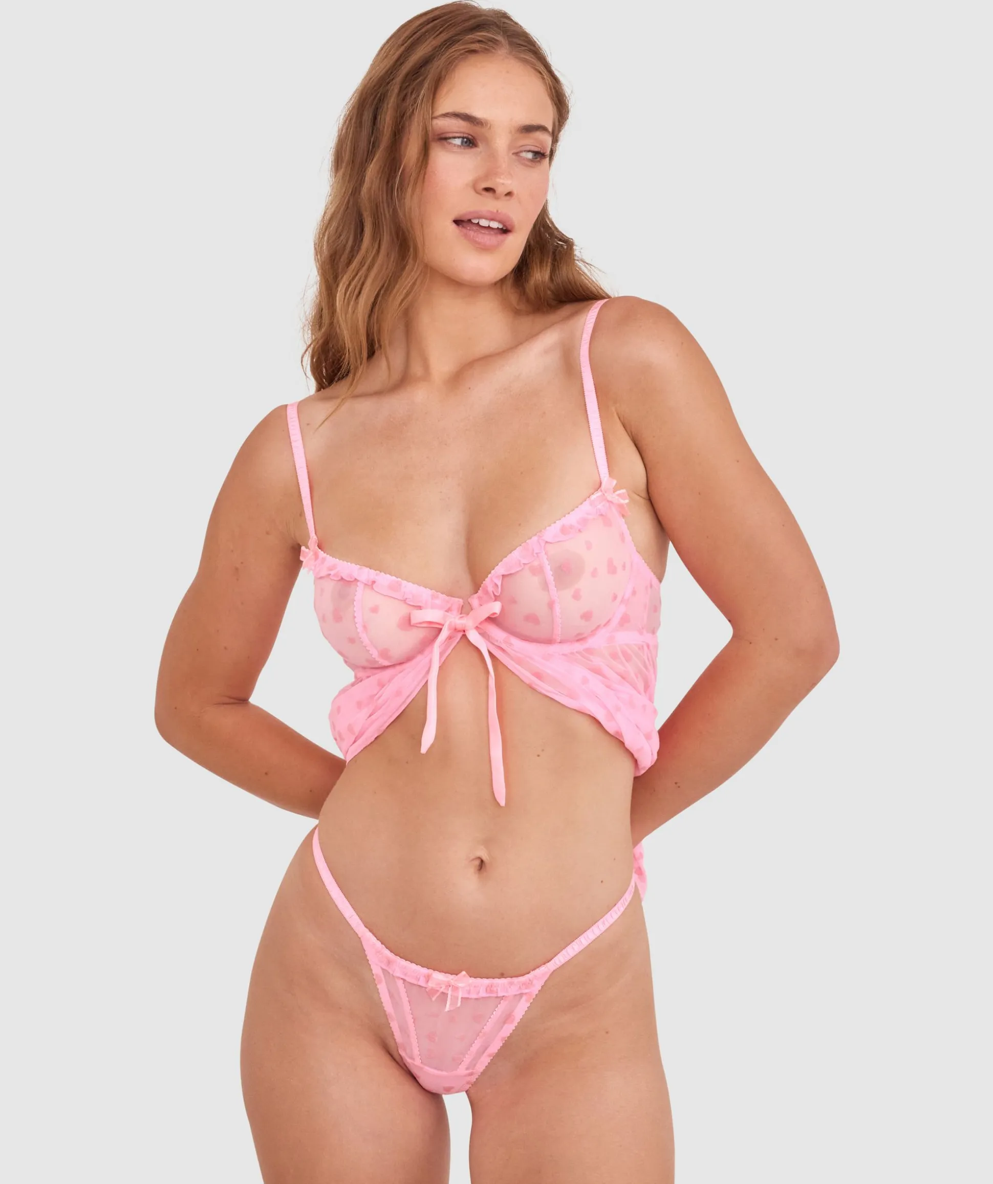 Maisie High Leg String - Pink
