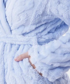 Maxine Short Hooded Gown - Light Blue
