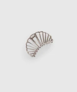 Metal Shell Hair Clip - Silver