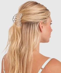 Metal Shell Hair Clip - Silver